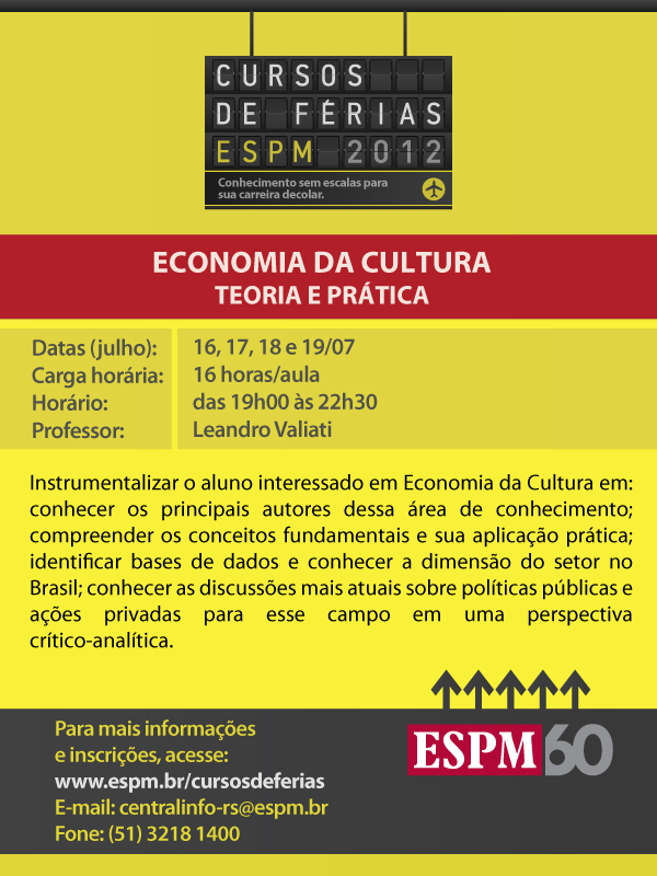 ESPM oferece minicurso sobre Economia da&nbsp;Cultura