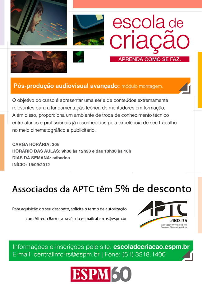 Curso de Pós-produção audiovisual&nbsp;avançado